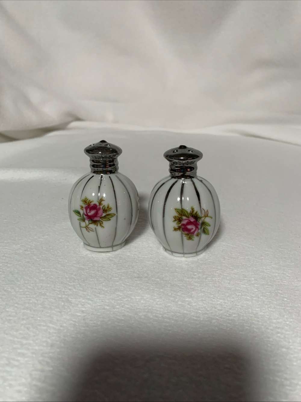 Vintage Porcelain Floral Salt and Pepper Shakers Made in Japan